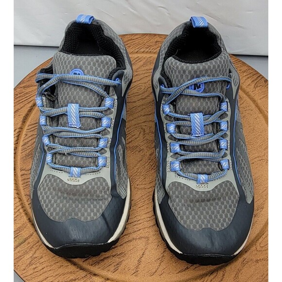 Merrell 'Monument' Women’s Grey Hiking Shoes Size 6.5 Vibram Sole & Blue Accents - Picture 9 of 14